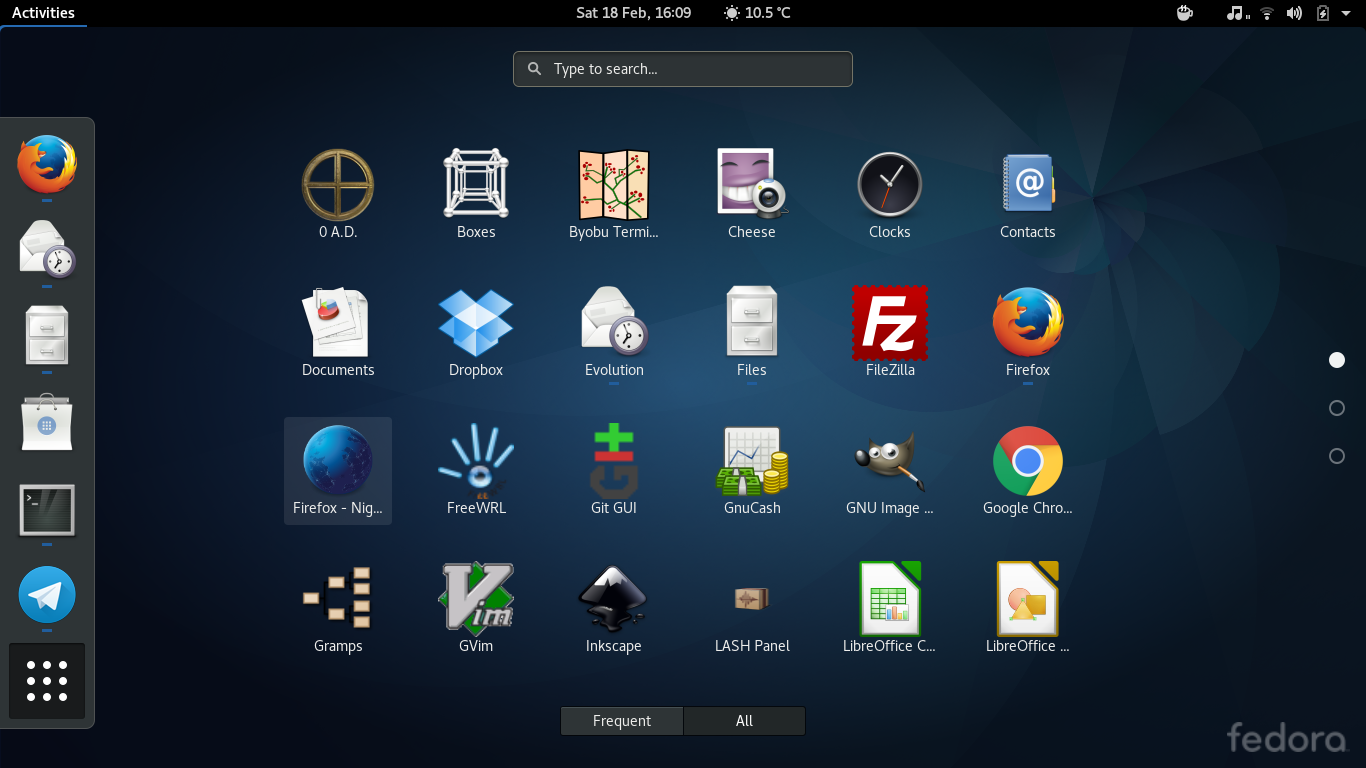 Screenshot showing Firefox nightly FlatPak application